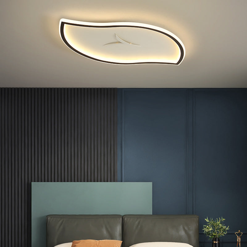 Moderne künstlerische LED-Deckenleuchte aus Eisen, Blattform, Unterputzmontage mit Acrylschirm