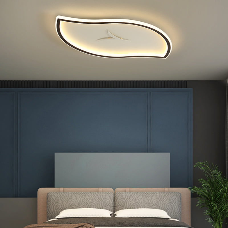 Moderne künstlerische LED-Deckenleuchte aus Eisen, Blattform, Unterputzmontage mit Acrylschirm