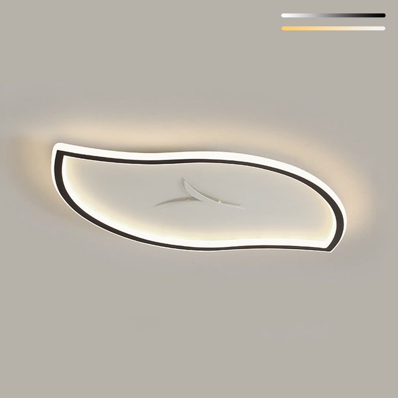 Moderne künstlerische LED-Deckenleuchte aus Eisen, Blattform, Unterputzmontage mit Acrylschirm