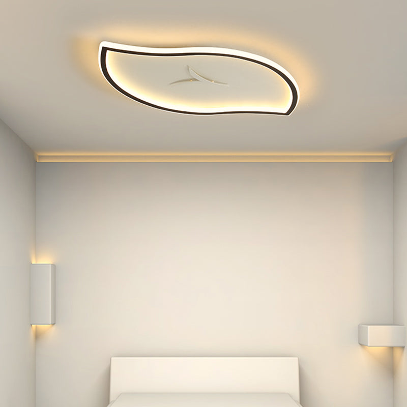 Moderne künstlerische LED-Deckenleuchte aus Eisen, Blattform, Unterputzmontage mit Acrylschirm