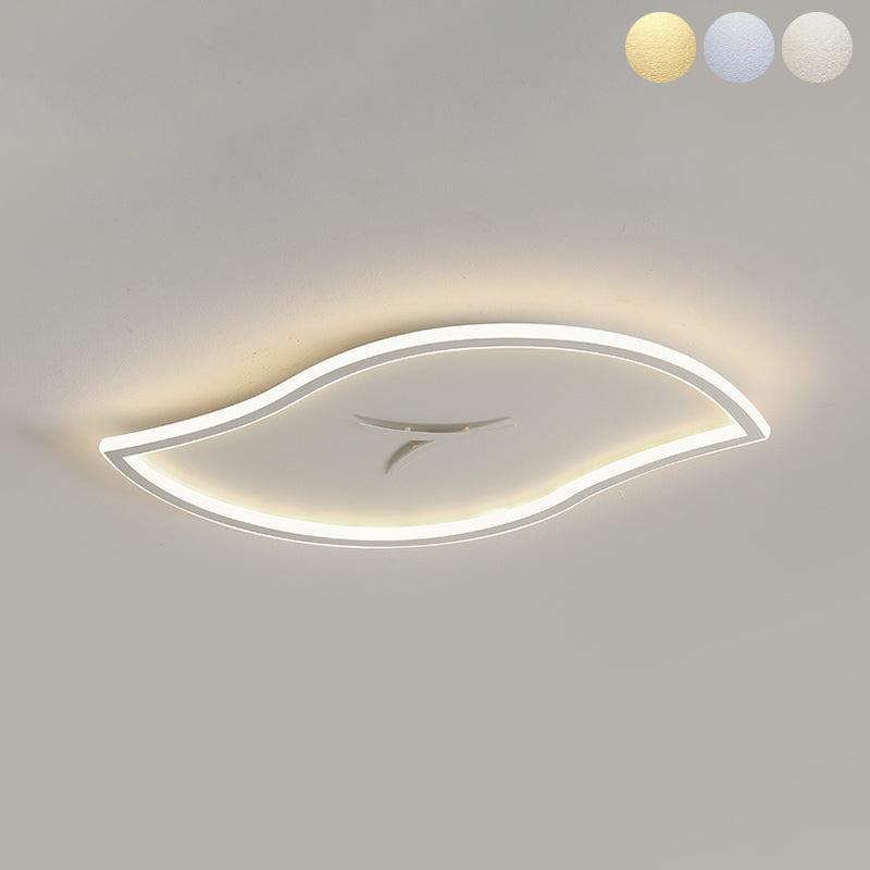 Moderne künstlerische LED-Deckenleuchte aus Eisen, Blattform, Unterputzmontage mit Acrylschirm