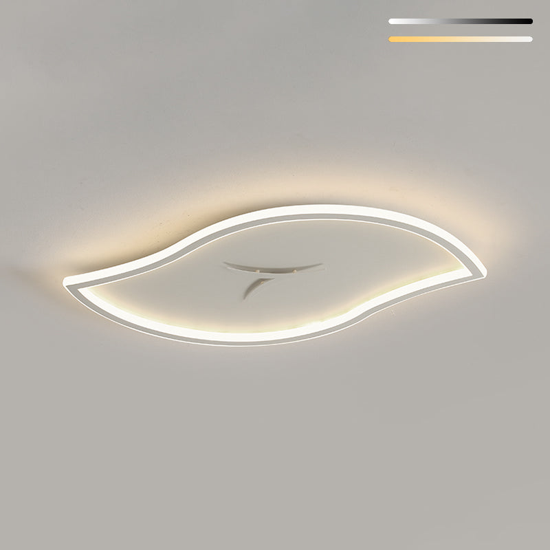 Moderne künstlerische LED-Deckenleuchte aus Eisen, Blattform, Unterputzmontage mit Acrylschirm