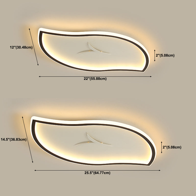 Moderne künstlerische LED-Deckenleuchte aus Eisen, Blattform, Unterputzmontage mit Acrylschirm