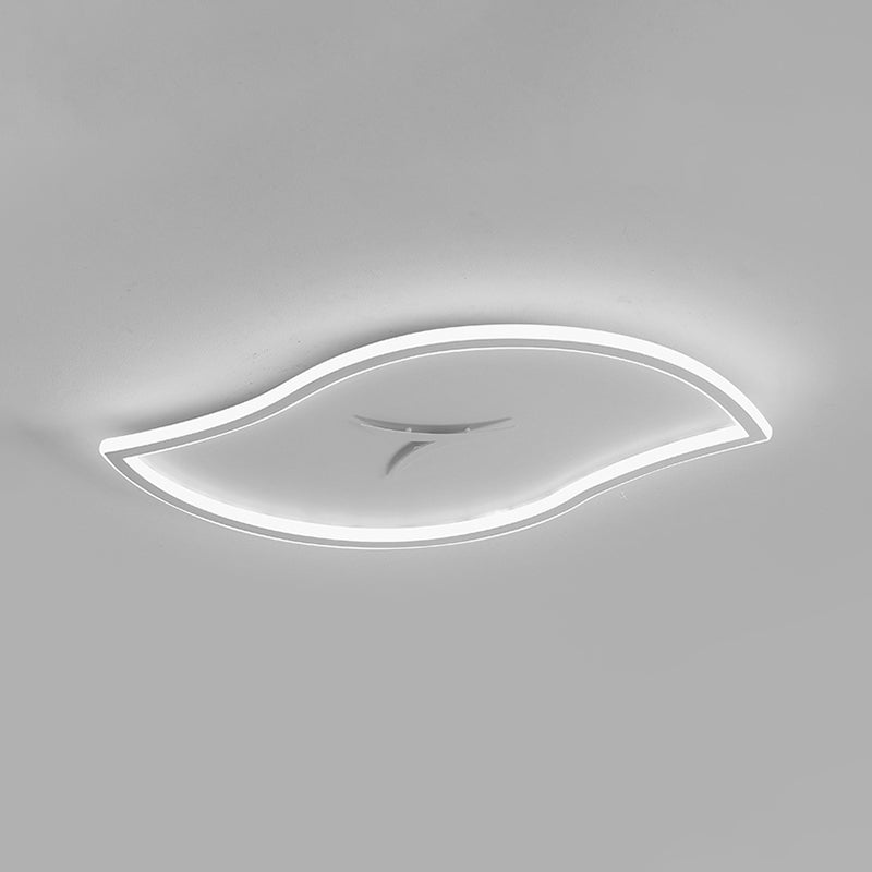 Moderne künstlerische LED-Deckenleuchte aus Eisen, Blattform, Unterputzmontage mit Acrylschirm
