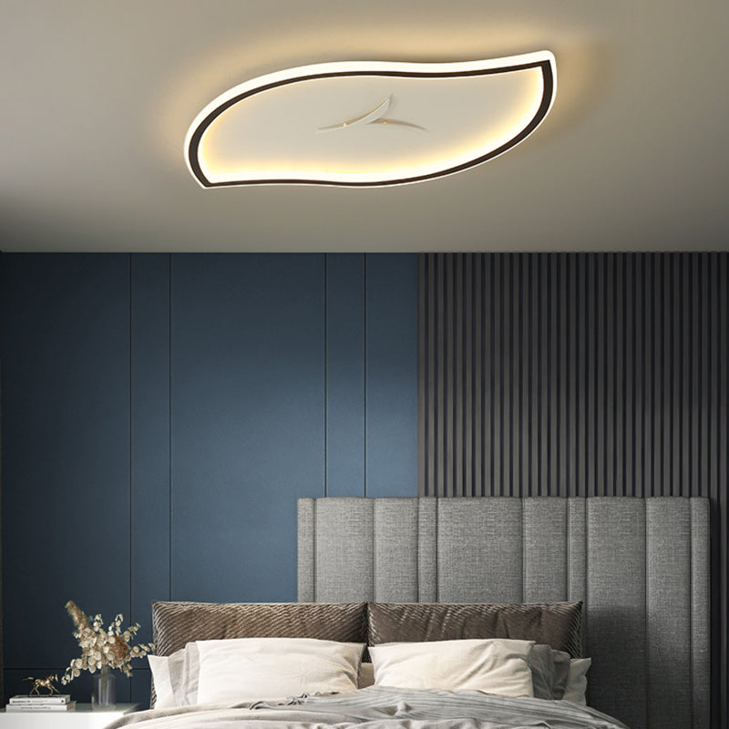 Moderne künstlerische LED-Deckenleuchte aus Eisen, Blattform, Unterputzmontage mit Acrylschirm