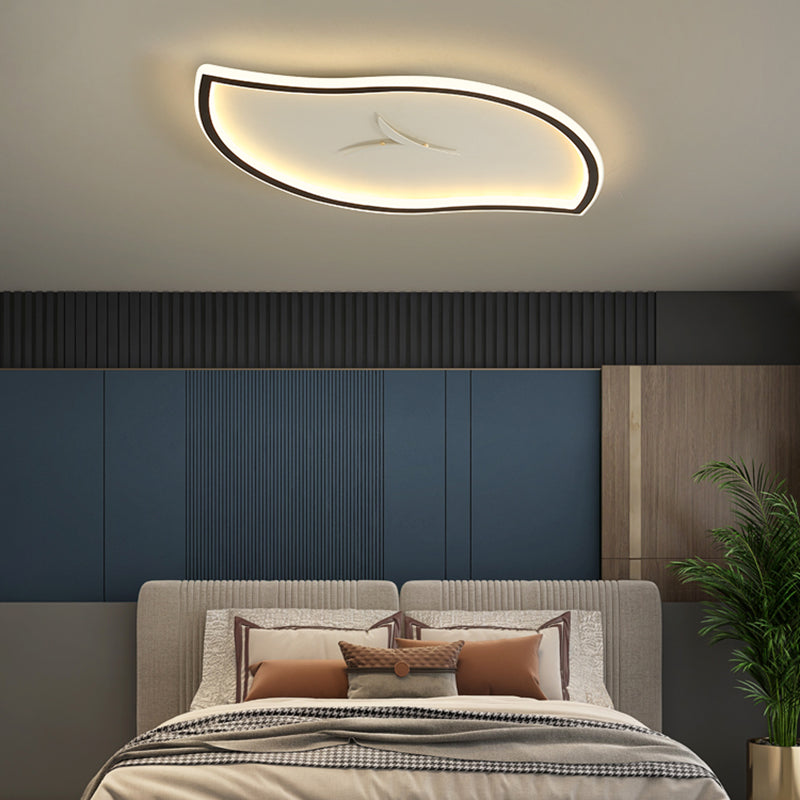Moderne künstlerische LED-Deckenleuchte aus Eisen, Blattform, Unterputzmontage mit Acrylschirm