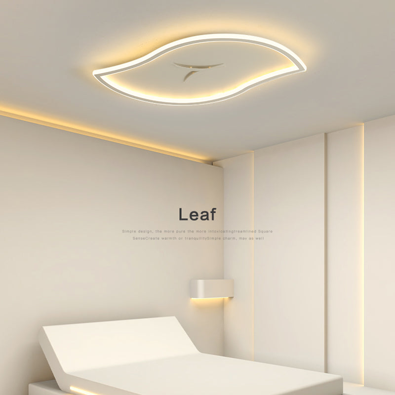 Moderne künstlerische LED-Deckenleuchte aus Eisen, Blattform, Unterputzmontage mit Acrylschirm