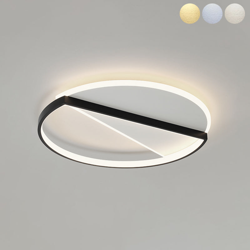 Acrylic Geometric LED Ceiling Fixture in Modern Minimalist Style Lacquered Iron Indoor Flush Mount