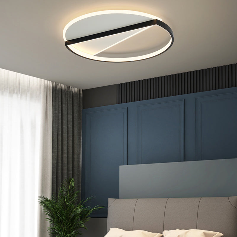 Acrylic Geometric LED Ceiling Fixture in Modern Minimalist Style Lacquered Iron Indoor Flush Mount