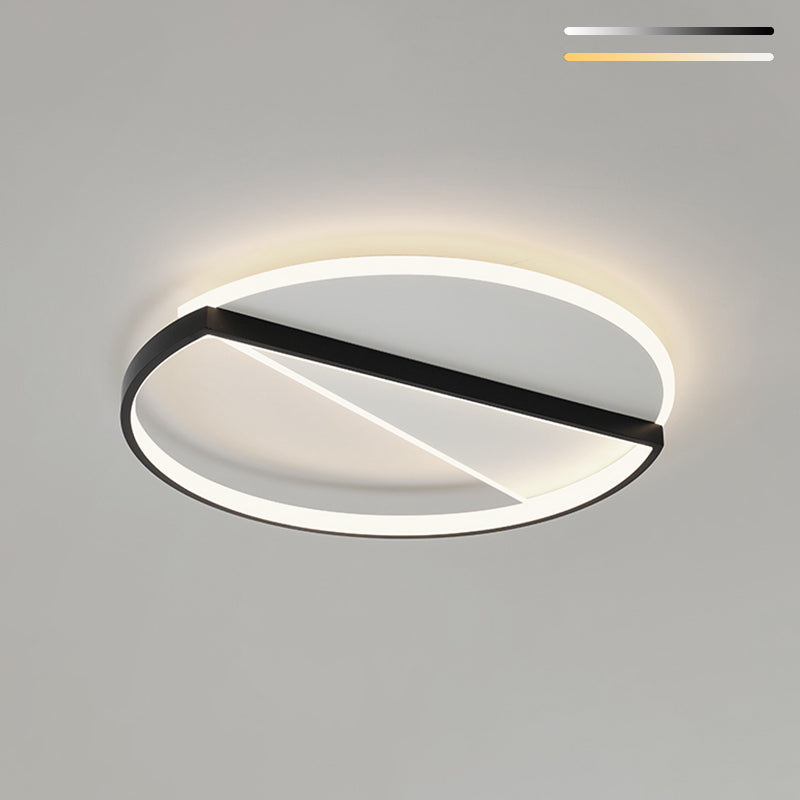 Acrylic Geometric LED Ceiling Fixture in Modern Minimalist Style Lacquered Iron Indoor Flush Mount