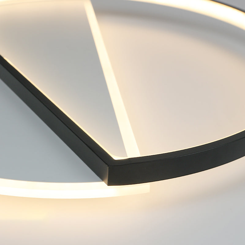 Acrylic Geometric LED Ceiling Fixture in Modern Minimalist Style Lacquered Iron Indoor Flush Mount