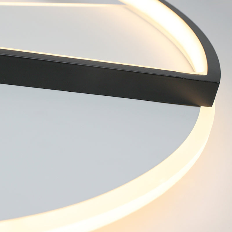 Acrylic Geometric LED Ceiling Fixture in Modern Minimalist Style Lacquered Iron Indoor Flush Mount