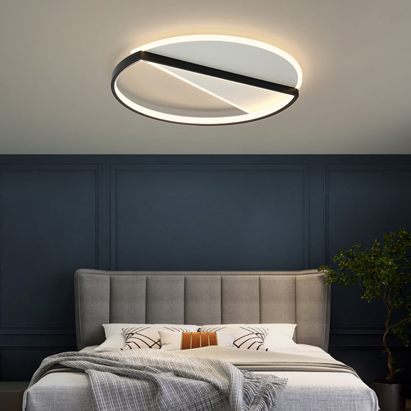 Acrylic Geometric LED Ceiling Fixture in Modern Minimalist Style Lacquered Iron Indoor Flush Mount