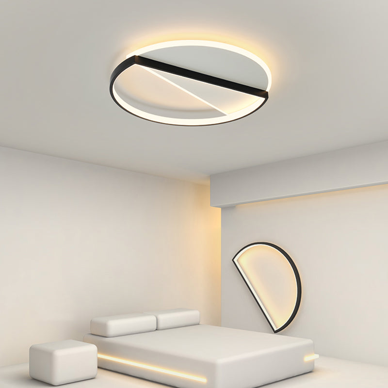 Acrylic Geometric LED Ceiling Fixture in Modern Minimalist Style Lacquered Iron Indoor Flush Mount