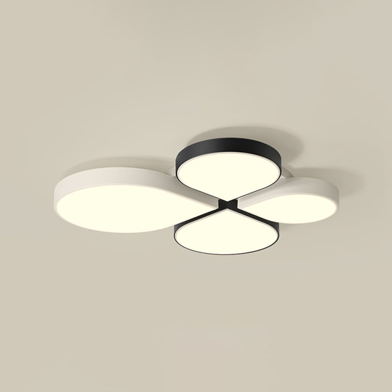 Plafonnier LED en acrylique à 4 lumières de style moderne et concis, plafonnier géométrique en fer laqué