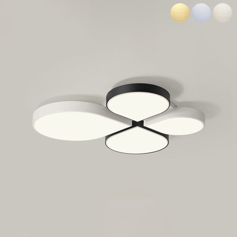 Plafonnier LED en acrylique à 4 lumières de style moderne et concis, plafonnier géométrique en fer laqué