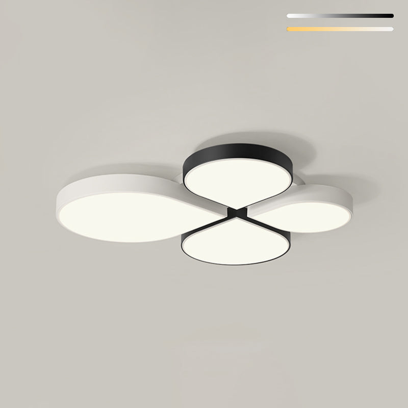 Plafonnier LED en acrylique à 4 lumières de style moderne et concis, plafonnier géométrique en fer laqué