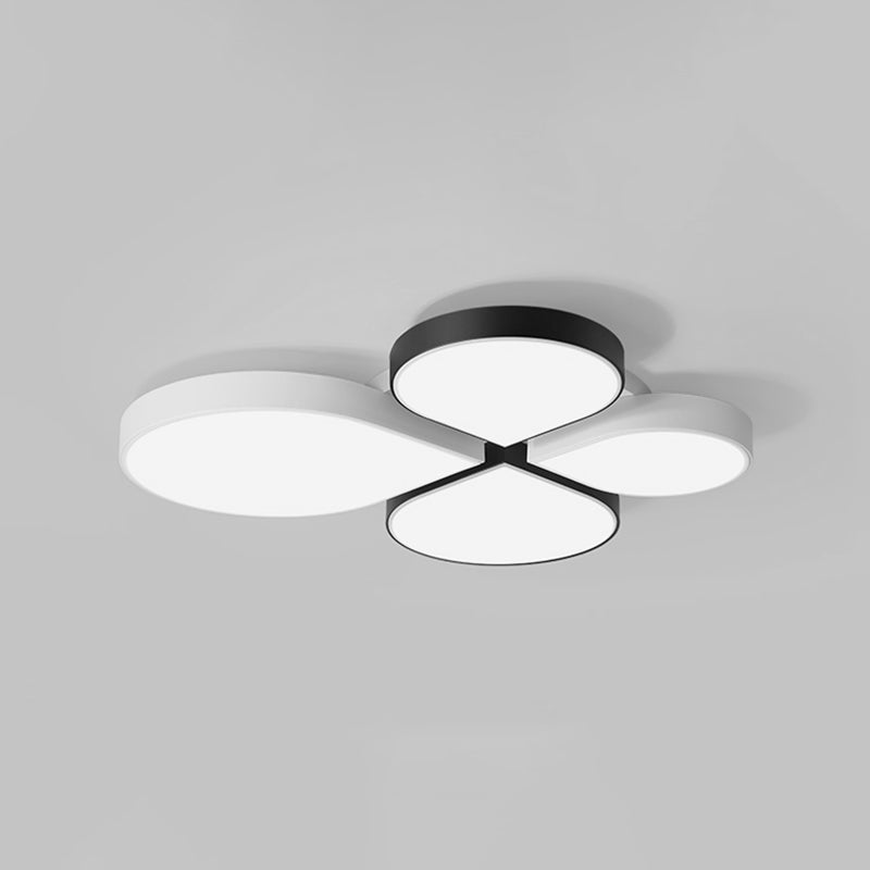 Plafonnier LED en acrylique à 4 lumières de style moderne et concis, plafonnier géométrique en fer laqué