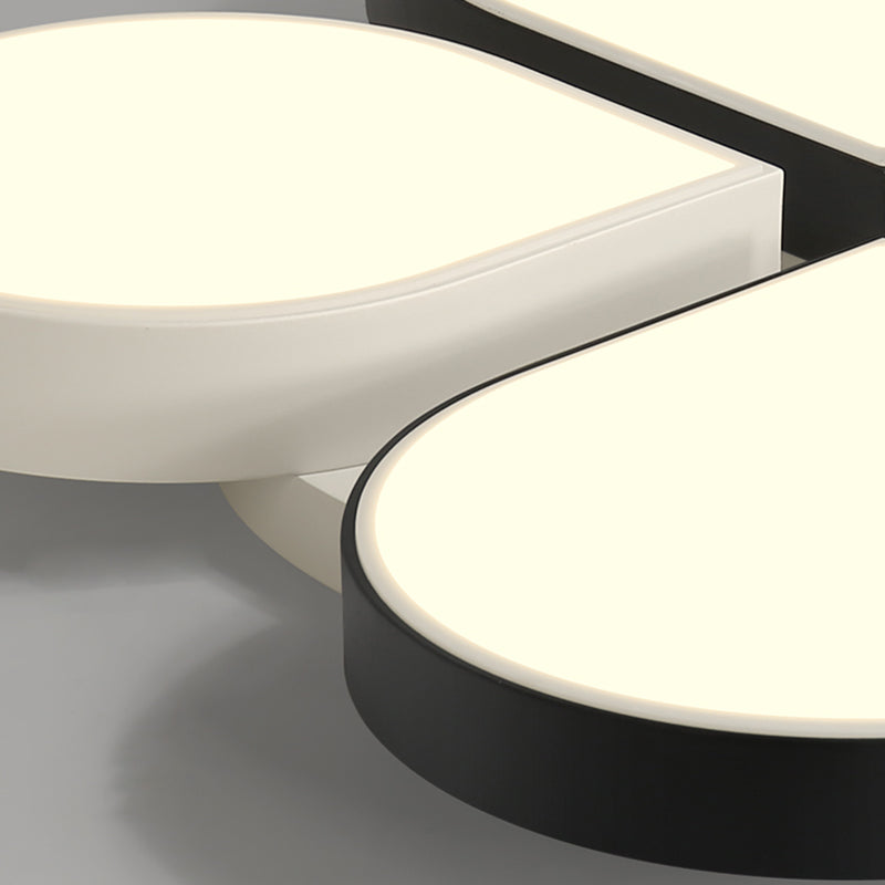 Plafonnier LED en acrylique à 4 lumières de style moderne et concis, plafonnier géométrique en fer laqué
