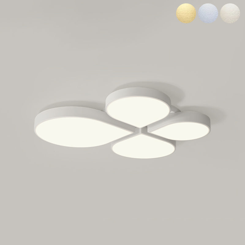 Plafonnier LED en acrylique à 4 lumières de style moderne et concis, plafonnier géométrique en fer laqué