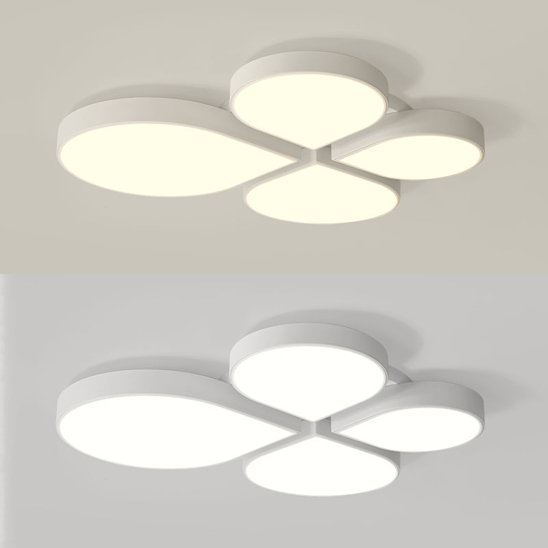 Plafonnier LED en acrylique à 4 lumières de style moderne et concis, plafonnier géométrique en fer laqué