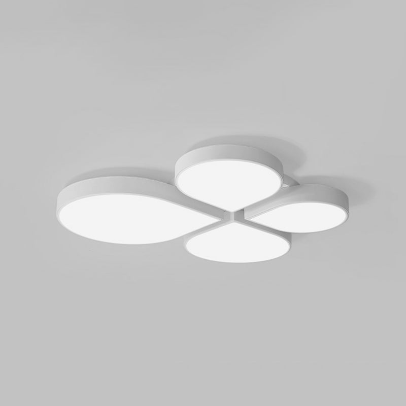 Plafonnier LED en acrylique à 4 lumières de style moderne et concis, plafonnier géométrique en fer laqué