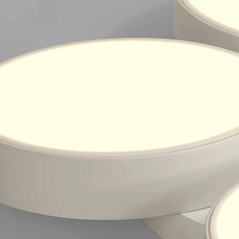 Plafonnier LED en acrylique à 4 lumières de style moderne et concis, plafonnier géométrique en fer laqué