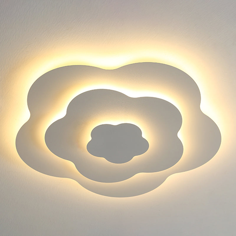 Plafonnier LED géométrique blanc en fer laqué de style moderne avec abat-jour en acrylique