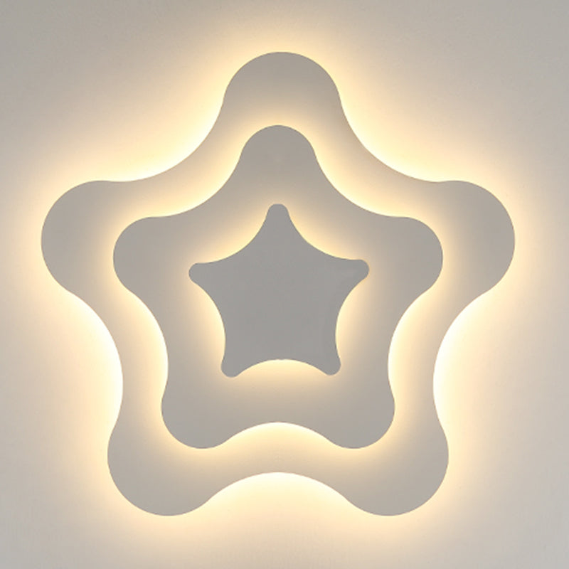 Plafonnier LED géométrique blanc en fer laqué de style moderne avec abat-jour en acrylique