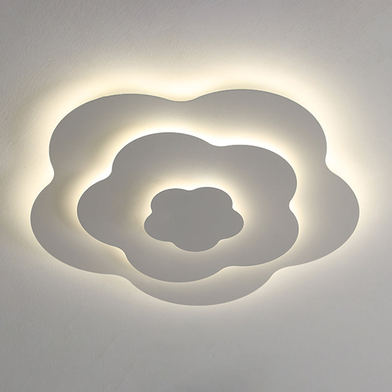 Plafonnier LED géométrique blanc en fer laqué de style moderne avec abat-jour en acrylique