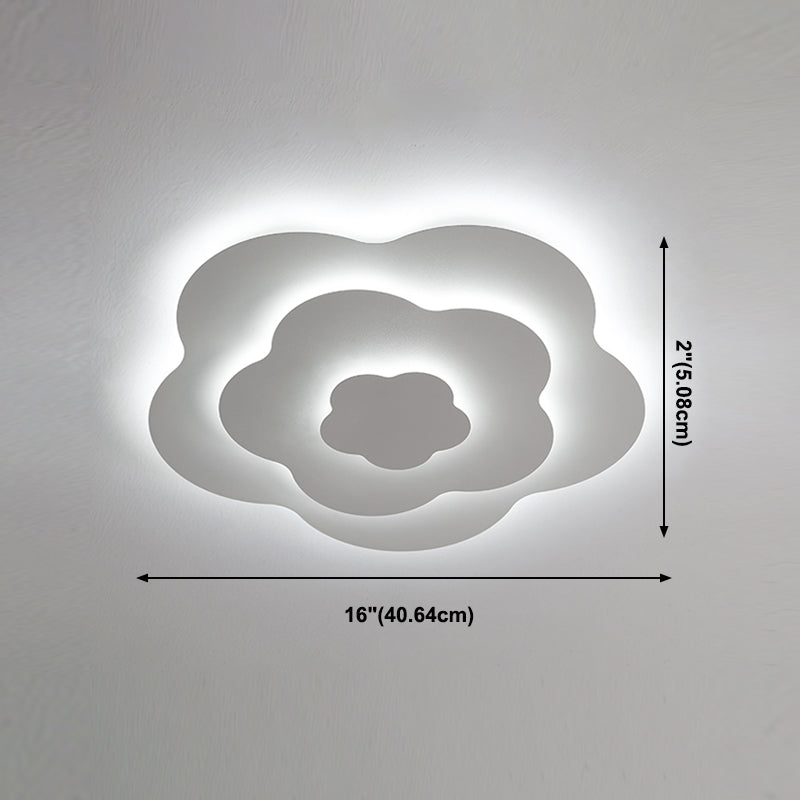 Plafonnier LED géométrique blanc en fer laqué de style moderne avec abat-jour en acrylique