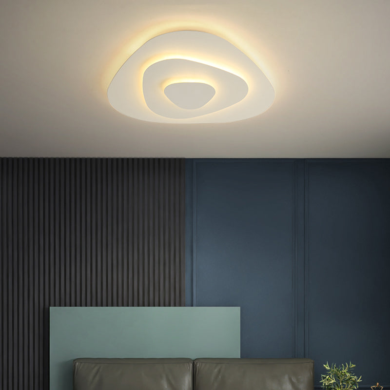 Lacquered Iron LED Ceiling Light in Modern Minimalist Style Acrylic Geometric Flush Mount in White