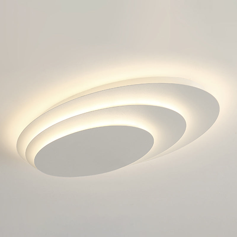 Lacquered Iron LED Ceiling Light in Modern Minimalist Style Acrylic Geometric Flush Mount in White