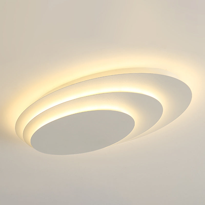 Lacquered Iron LED Ceiling Light in Modern Minimalist Style Acrylic Geometric Flush Mount in White