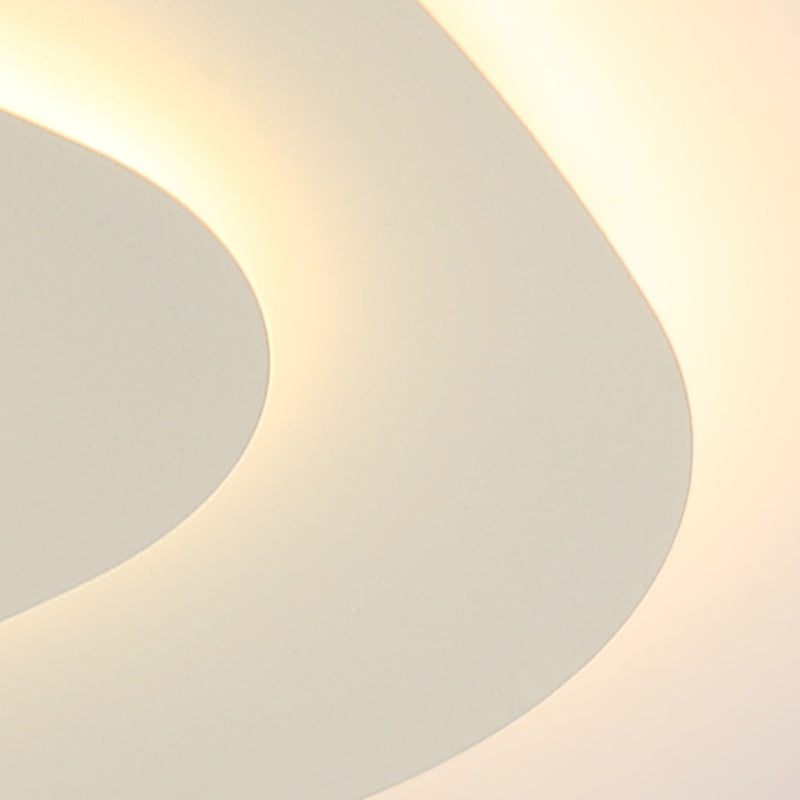 Lacquered Iron LED Ceiling Light in Modern Minimalist Style Acrylic Geometric Flush Mount in White
