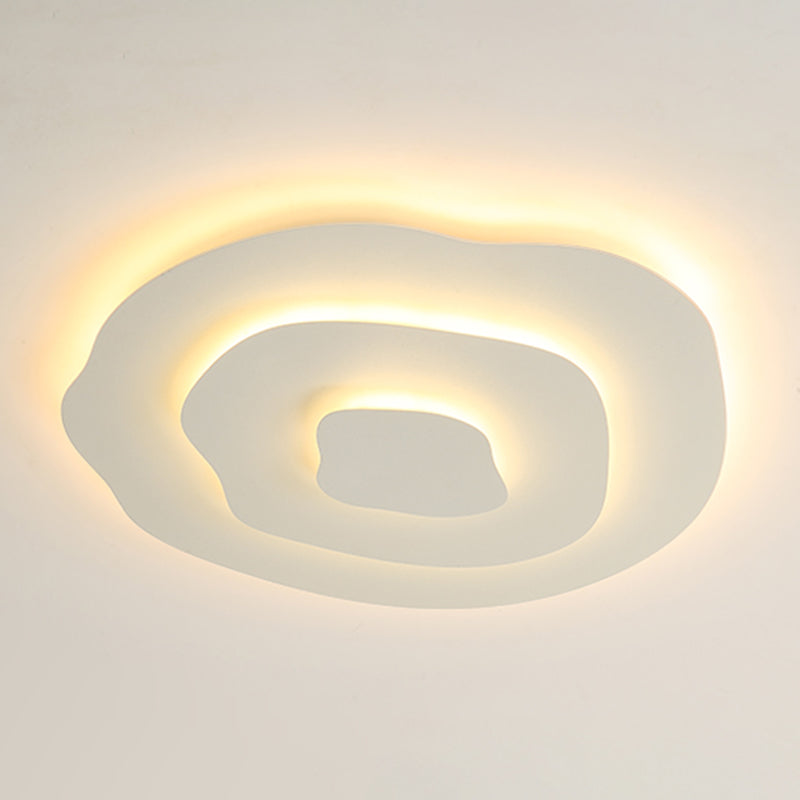 Lacquered Iron LED Ceiling Light in Modern Minimalist Style Acrylic Geometric Flush Mount in White