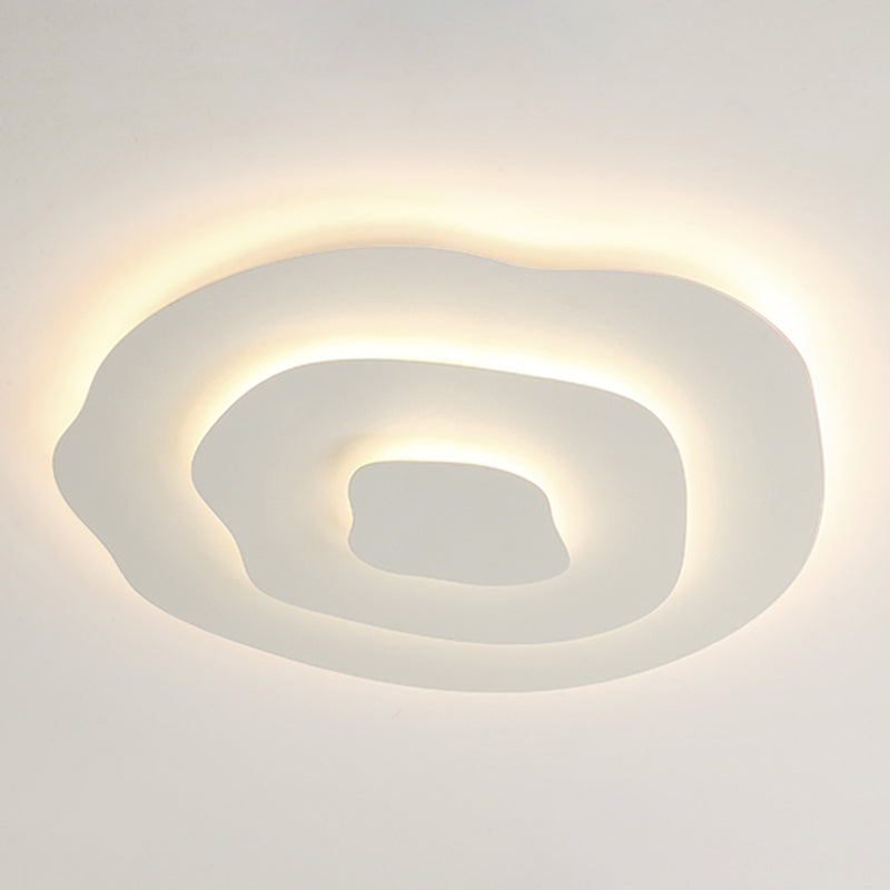 Lacquered Iron LED Ceiling Light in Modern Minimalist Style Acrylic Geometric Flush Mount in White