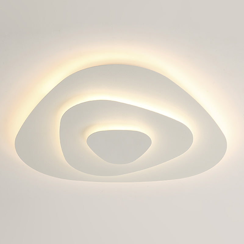 Lacquered Iron LED Ceiling Light in Modern Minimalist Style Acrylic Geometric Flush Mount in White