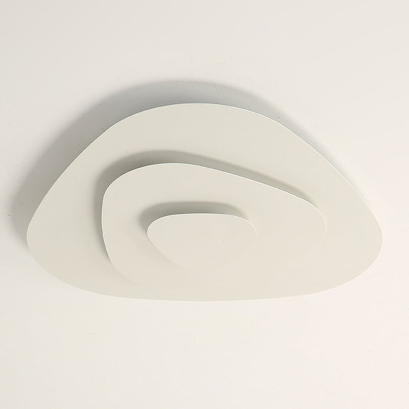 Lacquered Iron LED Ceiling Light in Modern Minimalist Style Acrylic Geometric Flush Mount in White