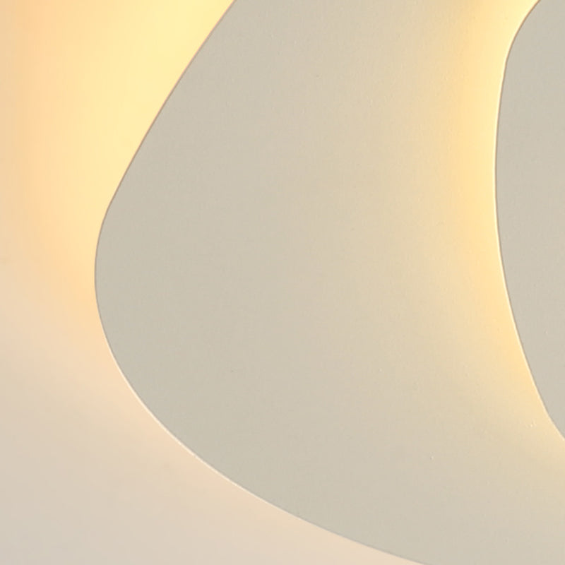 Lacquered Iron LED Ceiling Light in Modern Minimalist Style Acrylic Geometric Flush Mount in White