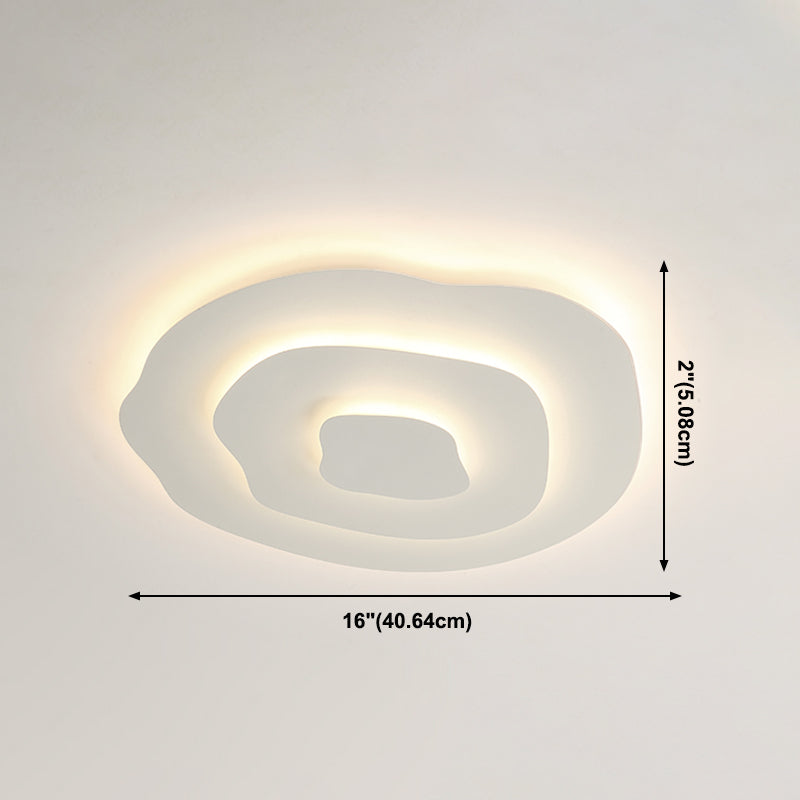 Lacquered Iron LED Ceiling Light in Modern Minimalist Style Acrylic Geometric Flush Mount in White