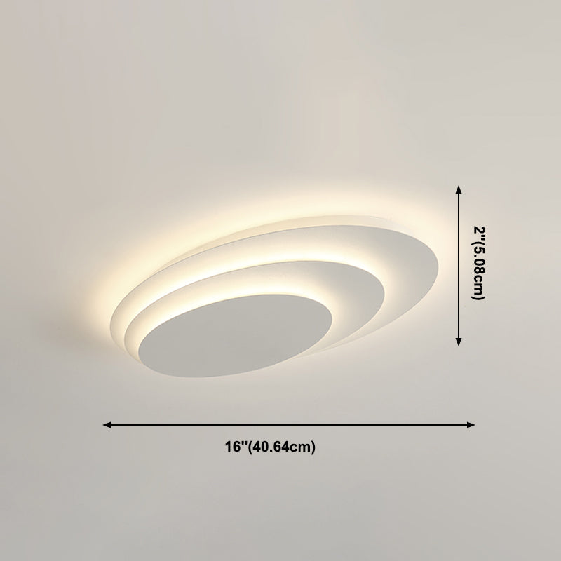 Lacquered Iron LED Ceiling Light in Modern Minimalist Style Acrylic Geometric Flush Mount in White