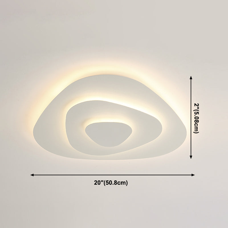 Lacquered Iron LED Ceiling Light in Modern Minimalist Style Acrylic Geometric Flush Mount in White