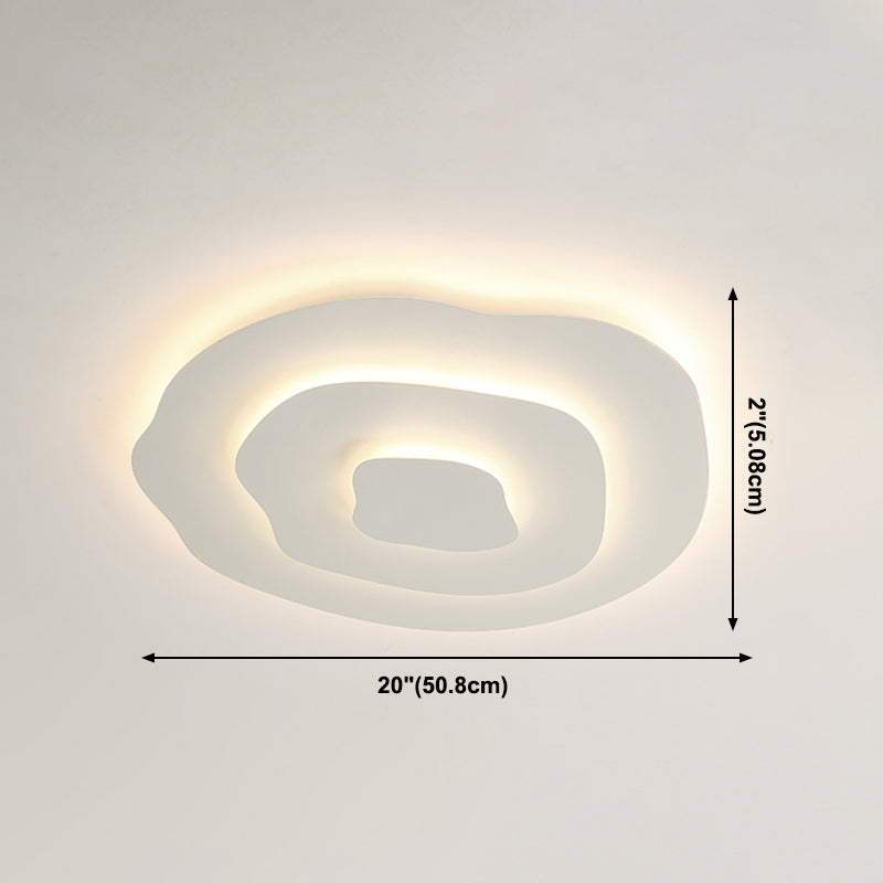 Lacquered Iron LED Ceiling Light in Modern Minimalist Style Acrylic Geometric Flush Mount in White