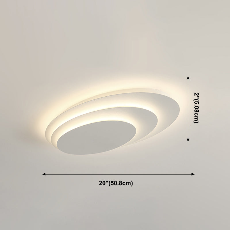 Lacquered Iron LED Ceiling Light in Modern Minimalist Style Acrylic Geometric Flush Mount in White