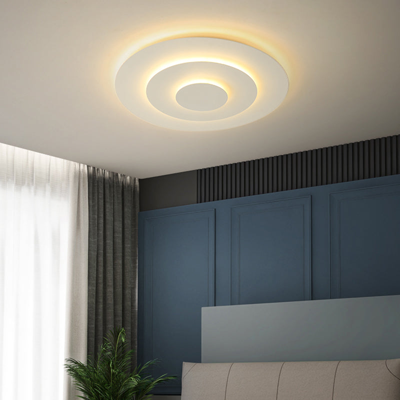 Lacquered Metal LED Flush Mount in Modern Concise Style Acrylic Geometric Ceiling Light in White