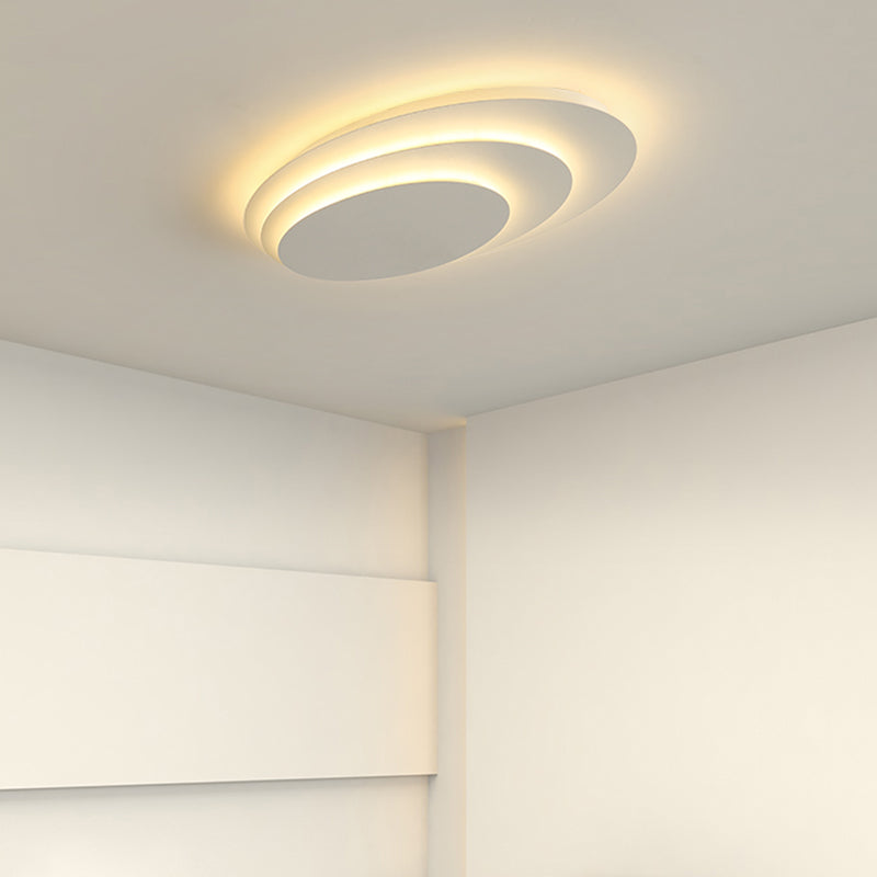 Lacquered Metal LED Flush Mount in Modern Concise Style Acrylic Geometric Ceiling Light in White