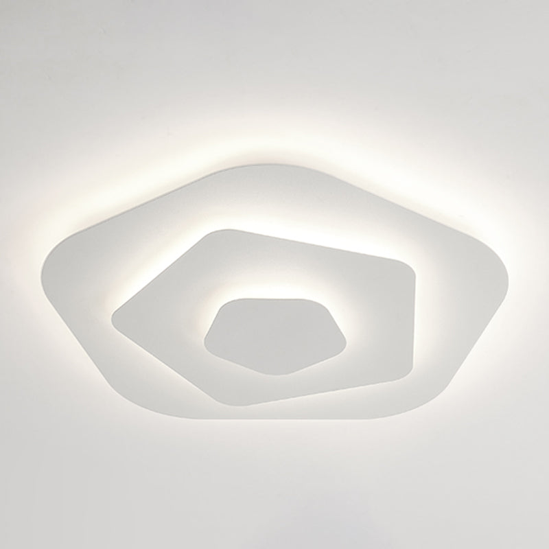 Lacquered Metal LED Flush Mount in Modern Concise Style Acrylic Geometric Ceiling Light in White