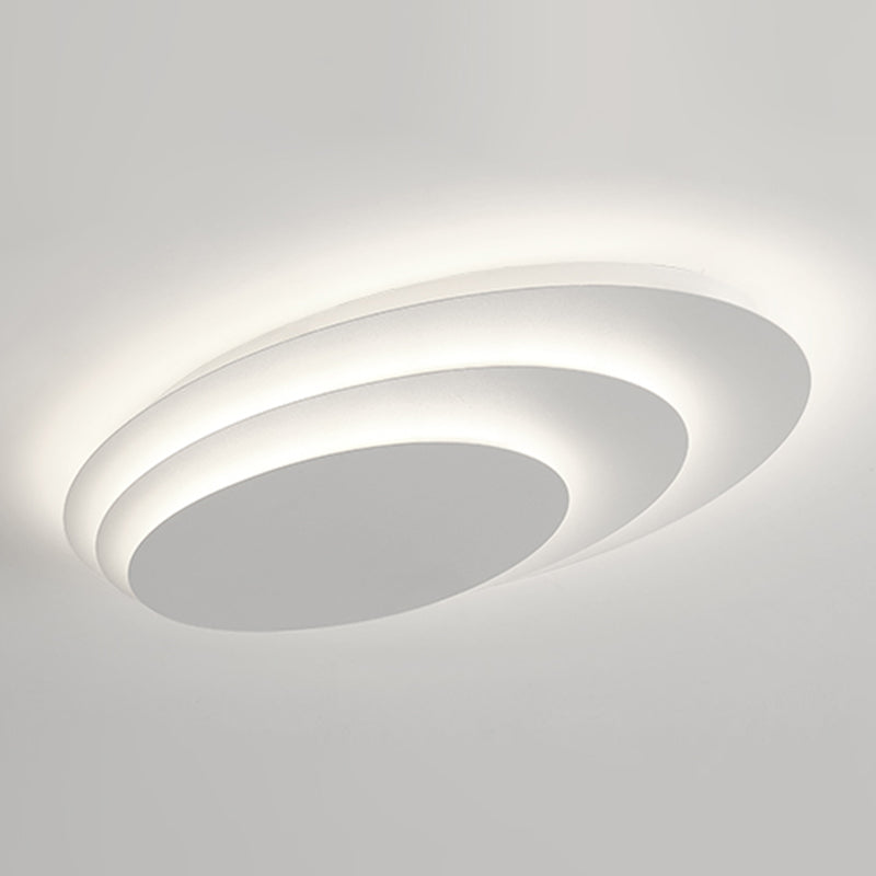Lacquered Metal LED Flush Mount in Modern Concise Style Acrylic Geometric Ceiling Light in White