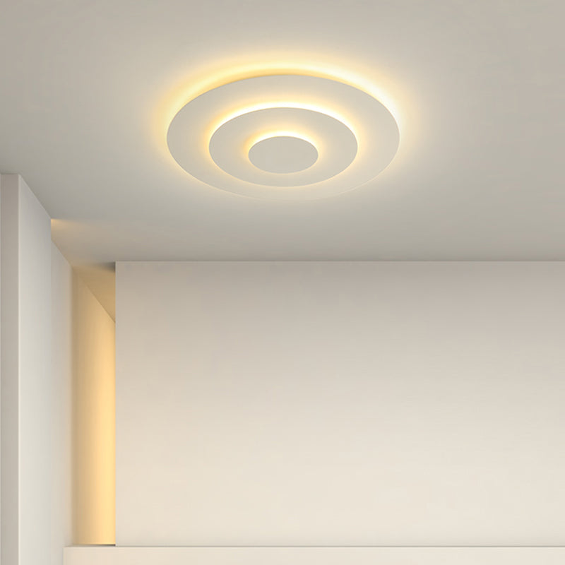 Lacquered Metal LED Flush Mount in Modern Concise Style Acrylic Geometric Ceiling Light in White